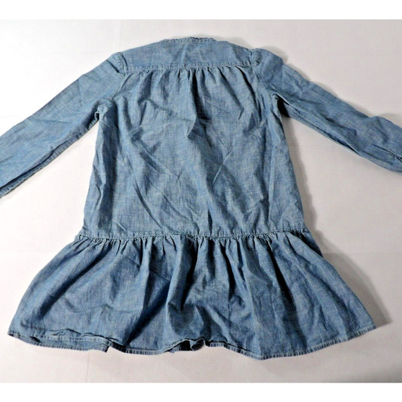 Polo Ralph Lauren Dress Girls Sz 12 Chambray Blue Drop Waist Cottage Core - Picture 14 of 15
